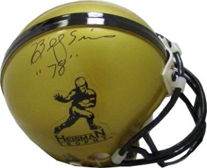 Picture of Athlon Sports CTBL-J12190 JSA Hologram Billy Sims Signed Heisman Mini Helmet - 78 Oklahoma Sooners