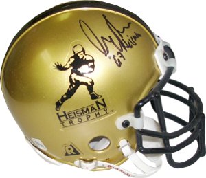 Picture of Athlon Sports CTBL-J3457 JSA Hologram CC09402 Gary Beban Signed Heisman Authentic Gold Mini Helmet - 67 Heisman UCLA Bruins