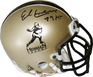 Picture of Athlon Sports CTBL-J3324 JSA Hologram Earl Campbell Signed Heisman Logo Authentic Mini Helmet - 77HT Texas Longhorns