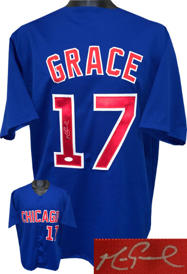 Picture of Athlon Sports CTBL-022585 Mark Grace Signed Blue TB Custom Stitched Pro Baseball Jersey with JSA Witnessed Hologram - Extra Large