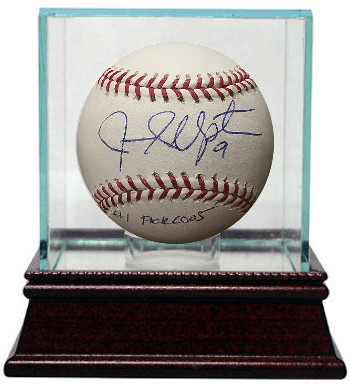 CTBL-GJ20709 No.9 Justin Upton Signed Official Major League Baseball with Glass Case No.1 Pick 2005 - JSA Hologram CC09283 Arizona Diamondbacks