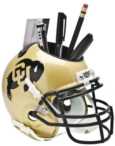 Picture of Athlon Sports CTBL-022645 Colorado Buffaloes Gold NCAA Football Schutt Mini Helmet Desk Caddy