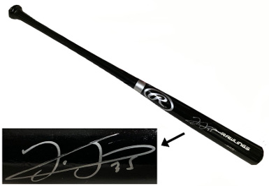 Picture of Athlon Sports CTBL-022635 Frank Thomas Signed Rawlings Black Pro Model Bat No. 35 - JSA Witnessed Hologram - White Sox & Blue Jays
