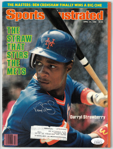 Picture of Athlon Sports CTBL-J18327 Darryl Strawberry Signed New York Mets Sports Illustrated Magazine The Straw April 23&#44; 1984 - JSA Hologram No. CC09153