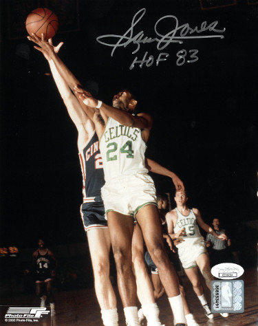 Picture of Athlon Sports CTBL-J22433 Sam Jones Signed Boston Celtics Color 8 x 10 in. Photo HOF 83 - JSA Hologram