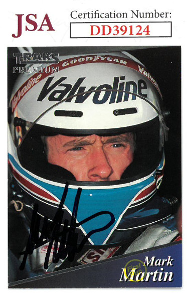 Picture of Athlon Sports CTBL-023138 Mark Martin Signed NASCAR 1994 Traks Premium Racing Trading Card No. 113 - JSA Hologram No. DD39124