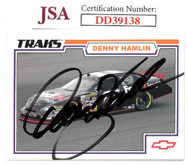 Picture of Athlon Sports CTBL-023141 Denny Hamlin Signed NASCAR 2006 Traks Press Pass Racing Trading Card No. 42 - JSA Hologram No. DD39138