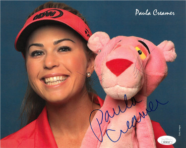 CTBL-023149 8 x 10 in. Paula Creamer Signed LPGA Ladies Golf Solheim Cup Pink Panther Photo - JSA Hologram No. DD39313