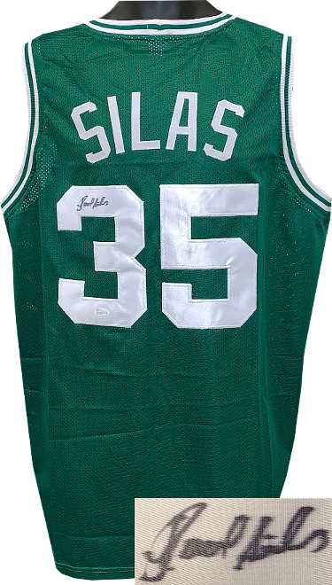 Picture of Athlon Sports CTBL-023194 Paul Silas Signed Green Throwback Custom Stitched Basketball Jersey&#44; Extra Large - JSA Witnessed Hologram No. WP350710