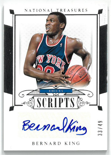 Picture of Athlon Sports CTBL-023463 Bernard King Signed New York Knicks 2014-15 Panini National Treasures Scripts Basketball Card No. SC-BK&#44; Limited Edition 33 of 49