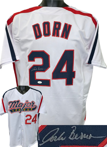 Picture of Athlon Sports CTBL-022694 Corbin Bernsen Signed Roger Dorn Major League White Custom Stitched Baseball Jersey&#44; Extra Large - JSA Witnessed Hologram