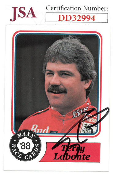 Picture of Athlon Sports CTBL-022925 Terry Labonte Signed NASCAR 1988 Maxx Charlotte Racing Trading Card No. 63 - JSA Hologram No. DD32994