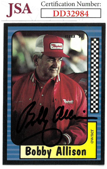 Picture of Athlon Sports CTBL-022928 Bobby Allison Signed NASCAR 1991 Maxx Charlotte Racing Trading Card No. 27 - JSA Hologram No. DD32984