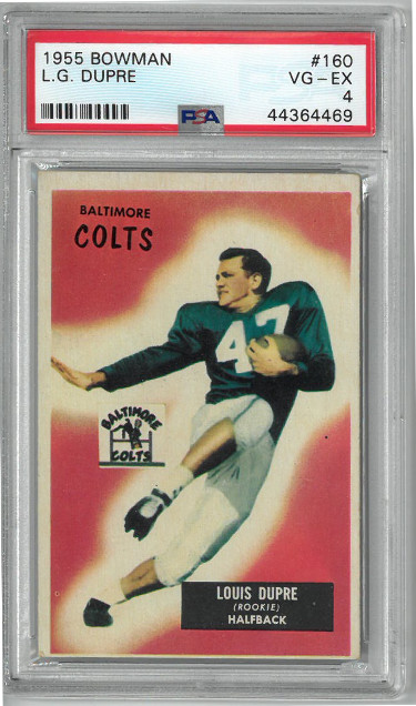 Picture of Athlon Sports CTBL-024941 L.G. Dupre Baltimore Colts 1955 Bowman Football Card No.160- PSA Graded 4 Very Good- Excellent