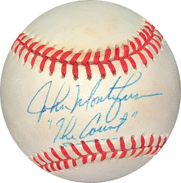 Picture of Athlon Sports CTBL-025016 John Montefusco Signed ROAL Rawlings Official American League Baseball The Count Tone Spots- JSA Hologram No.EE41769 Yankees