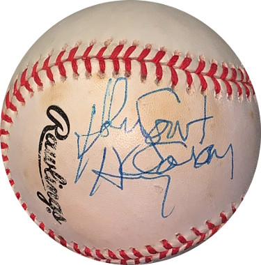 Picture of Athlon Sports CTBL-024285a Harry Caray Signed RONL Rawlings Official National League Baseball Holy Cow Minor Tone Spots- JSA LOA No.BB19711 Cardinals & Cubs