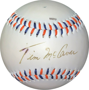 Picture of Athlon Sports CTBL-025010 Tim McCarver Signed Rawlings New York Mets Logo Baseball Sig Fade- JSA Holo No.EE41613 New York Mets