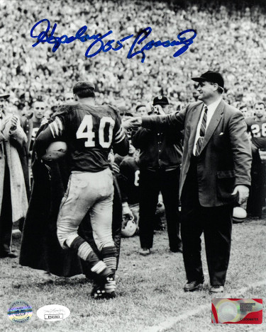 CTBL-J23888 Howard Hopalong Cassady Signed Ohio State Buckeyes B&W 8 x 10 in. Photo- JSA Holo with Woody Hayes 55 Heisman