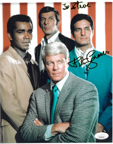 Picture of Athlon Sports CTBL-023158 Peter Graves Signed Mission Impossible Cast 8 x 10 in. Photo to Steve- JSA Hologram No.DD39320