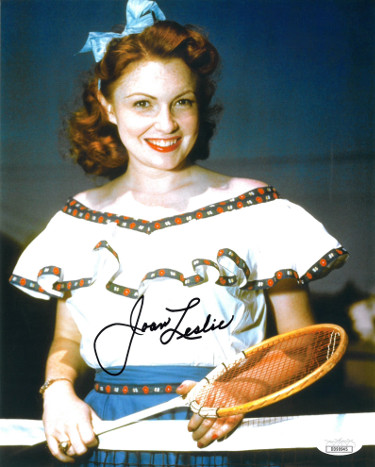 Picture of Athlon Sports CTBL-023616 Joan Leslie Signed Vintage Color 8 x 10 in. Photo- JSA Hologram No.DD90945 with Tennis Racquet