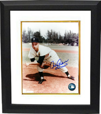 CTBL-BW16806 Johnny Podres Signed Brooklyn Dodgers Pitching Photo Custom Framed 55 WS MVP - Follow Through - Deceased - 8 x 10