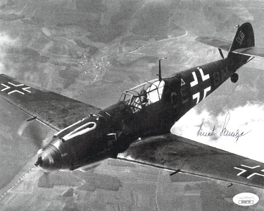 CTBL-024447 Kurt Schulze Signed WWII German ME-109 Luftwaffe Pilot KG2 Vintage B&W 8 x 10 in. Photo- JSA Hologram No.DD64726