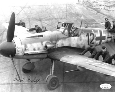 CTBL-024448 Kurt Schulze Signed WWII German ME-109 Luftwaffe Pilot KG2 Vintage B&W 8 x 10 in. Photo- JSA Hologram No.DD64727