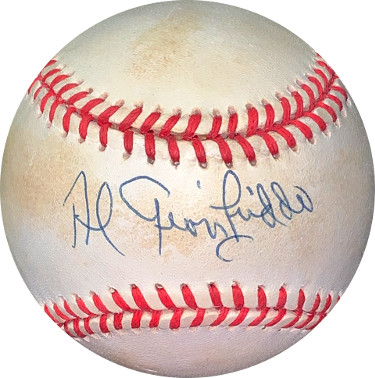 Picture of Athlon Sports CTBL-024672 Al Gionfriddo Signed RONL Rawlings Official National League Baseball Toned- JSA Hologram No.EE41827 Pirates & Dodgers