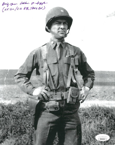 CTBL-023828 Brigadier General Albin F. Irzyk Signed Vintage WWII Easy 8 Vintage B&W 8 x 10 in. Photo CO 8th Tank Battalion- JSA Hologram No.DD64521