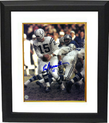 Picture of Athlon CTBL-BW16848 Earl Morrall Signed Baltimore Colts 8 x 10 Photo Custom Framed - No.15 Hand off