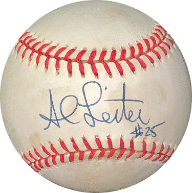 Picture of Athlon Sports CTBL-025002 Al Leiter Signed RONL Rawlings Official National League Baseball No.25 Minor Spots- JSA Hologram No.EE41679 Marlins & Mets