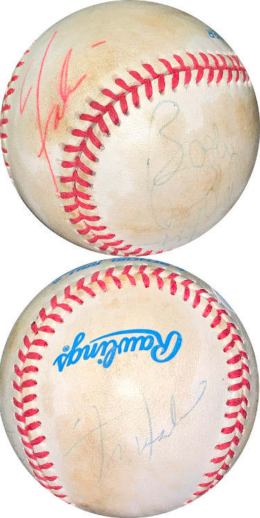 Picture of Athlon Sports CTBL-025017 Frankie Avalon&#44; Fabian & Bobby Rydell Triple Signed ROAL Rawlings Official American League Baseball Toned- JSA Hologram No.EE41765