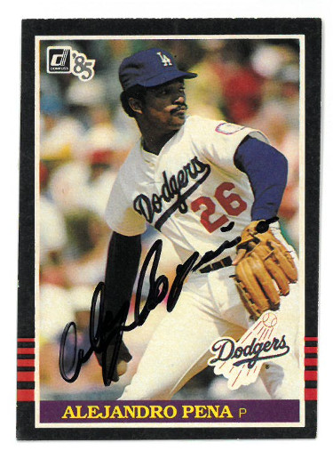 Picture of Athlon Sports CTBL-024694 Alejandro Pena Signed Los Angeles Dodgers 1985 Donruss Baseball Card No.337