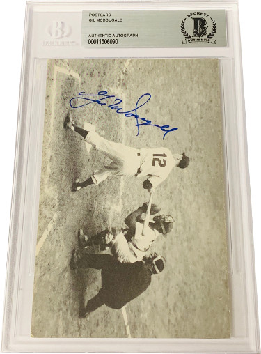 Picture of Athlon Sports CTBL-024565 Gil McDougald Signed New York Yankees 3.5 x 5.5 in. B&W Postcard Photo- Beckett BAS No.00011506090