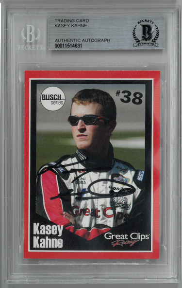 Picture of Athlon Sports CTBL-024585 Kasey Kahne Signed NASCAR 2005 Great Clips Busch Series Card No.38 - Beckett BAS No.00011514631