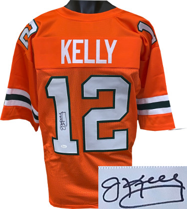 CTBL-024699 Jim Kelly Signed Miami Hurricanes Orange TB Custom Stitched College Style Football Jersey XL- JSA Witnessed Hologram -  Athlon Sports, CTBL_024699