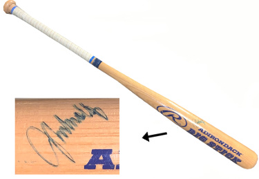 Picture of Athlon Sports CTBL-J25402 John Smoltz Signed Rawlings Adirondack Big Stick Blonde Used Softball Light Sig Bat