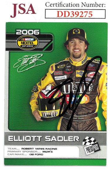 Picture of Athlon Sports CTBL-022736 No.D17&25 Elliott Sadler Signed NASCAR 2006 Press Pass Trading Card