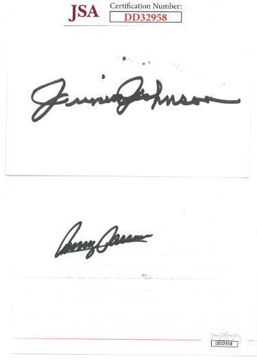 Picture of Athlon Sports CTBL-023010 3 x 5 in. Junior Johnson & Benny Parsons Dual Signed NASCAR Index Card