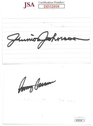 Picture of Athlon Sports CTBL-023014 3 x 5 in. Junior Johnson & Benny Parsons Dual Signed NASCAR Index Card with JSA Hologram No.DD32959