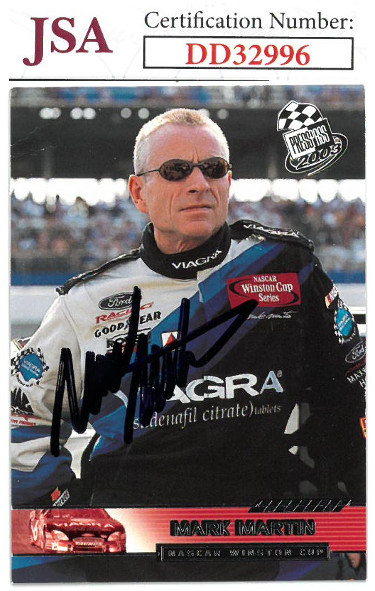 Picture of Athlon Sports CTBL-023028 No.21 Mark Martin Signed NASCAR 2003 Press Pass Racing Trading Card Minor Bend
