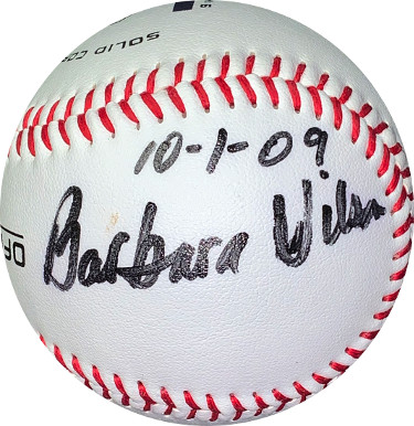 Picture of Athlon Sports CTBL-025153 No.EE41612 Barbara Wilson Signed Nike Official League Baseball with 10th January 2009 JSA Hologram