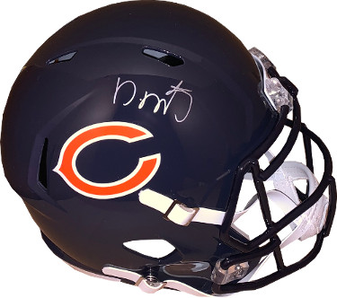 Picture of Athlon Sports CTBL-025255 David Montgomery Signed Chicago Bears Riddell FS Speed Rep Helmet with JSA Witnessed Hologram