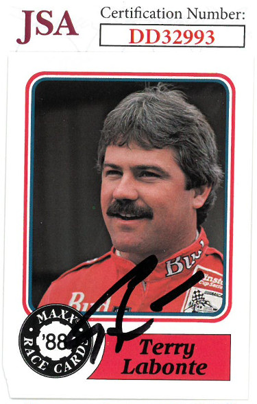 Picture of Athlon Sports CTBL-023125 Terry Labonte Signed NASCAR 1988 Maxx Charlotte Racing Trading Card No.63 with JSA Hologram No.DD32993