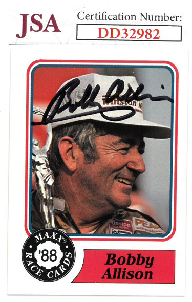 Picture of Athlon Sports CTBL-023127 Bobby Allison Signed NASCAR 1988 Maxx Charlotte Racing Trading Card No.30 with JSA Hologram No.DD32982