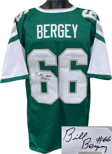 Picture of Athlon Sports CTBL-025267 No.66 Bill Bergey Signed TB Custom Stitched Pro Style Football Jersey, Green - Extra Large