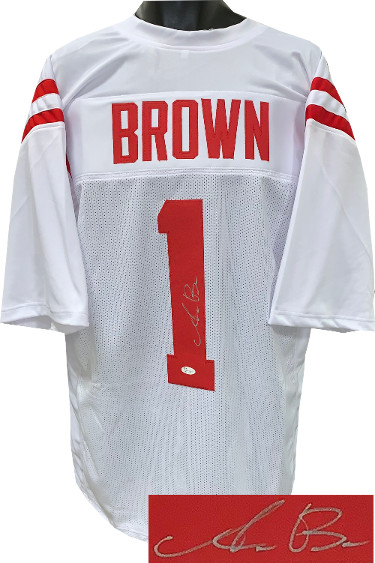 Picture of Athlon Sports CTBL-025273 AJ Brown Signed Stitched Pro Style Football Jersey&#44; White - Extra Large