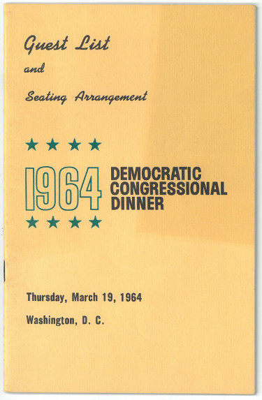 Picture of Athlon Sports CTBL-025386 1964 Democratic Congressional Dinner Guest List & Seating Arrangement Washington Program