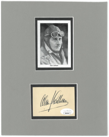 CTBL-025395 Sir Alan Cobham Signed Vintage 3 x 2.4 in. Cut Avation Pioneer WWI Royal Flying Corps with Photo Matted 8 x 10 in -  Athlon Sports, CTBL_025395