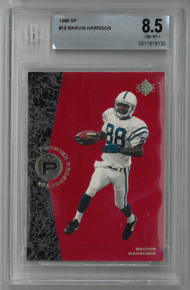 Picture of Athlon Sports CTBL-025462 No.18 Marvin Harrison Indianapolis Colts 1996 SP Rookie Football Card